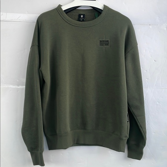 G-Star Men's Olive Green Logo Sweater Sweatshirt Small - Picture 1 of 15